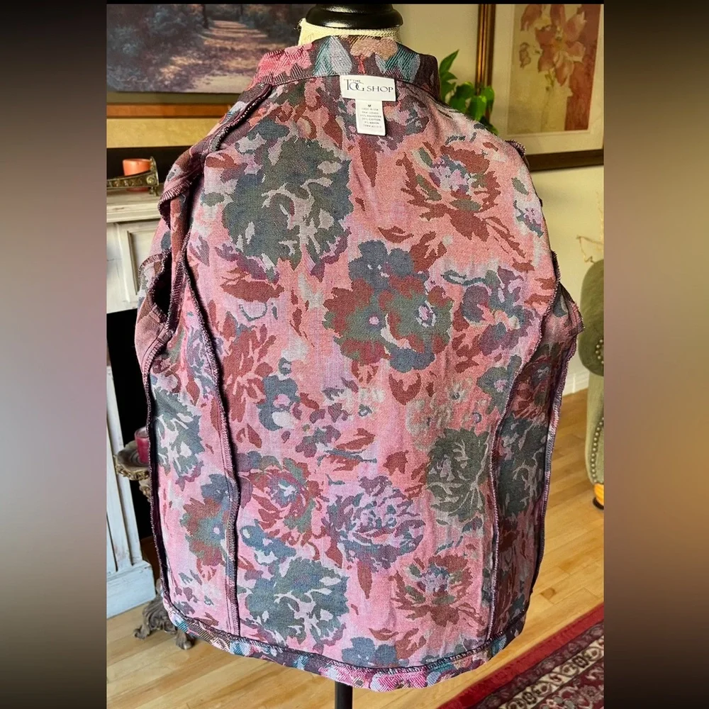 THE TOG SHOP Floral Tapestry Jacket Blue Mauve Plum Olive Pockets EXCEPT…